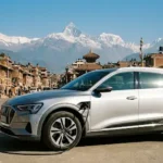 नाइमा नेपाल मोबिलिटी एक्स्पो २०२६ मा प्रदर्शन गरिएको नयाँ इलेक्ट्रिक कार (ईभी)