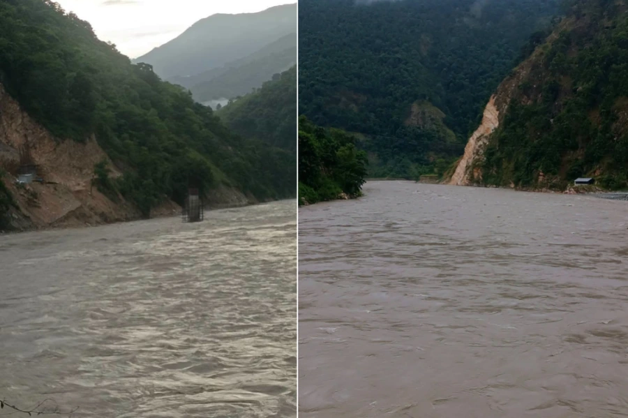 landslide-dam-hunga-khola-solukhumbu-flood-risk